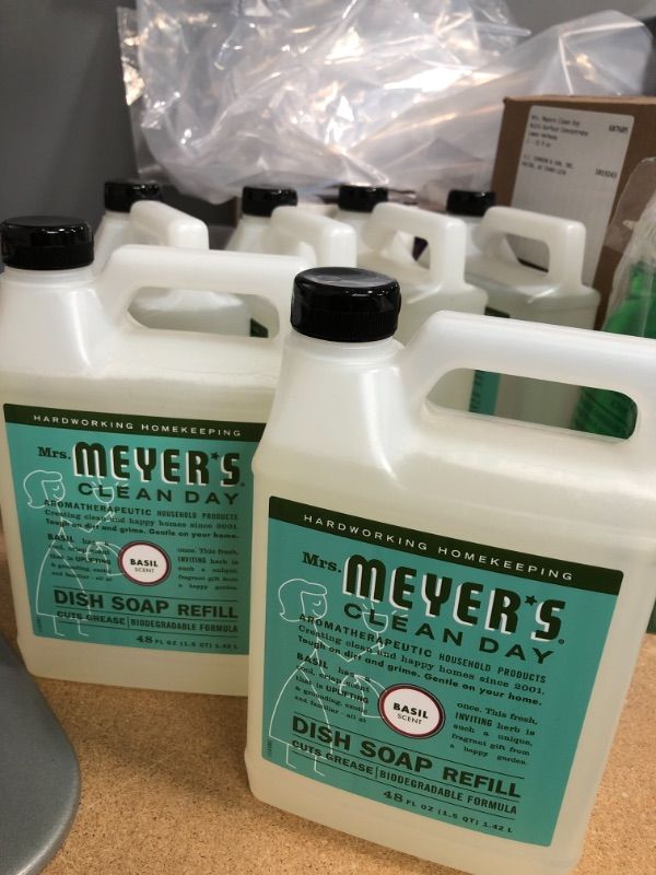 Photo 2 of **pack of 2**
Mrs. Meyer's Dishwashing Liquid Dish Soap Refill, Cruelty Free Formula, Basil Scent, 48 oz