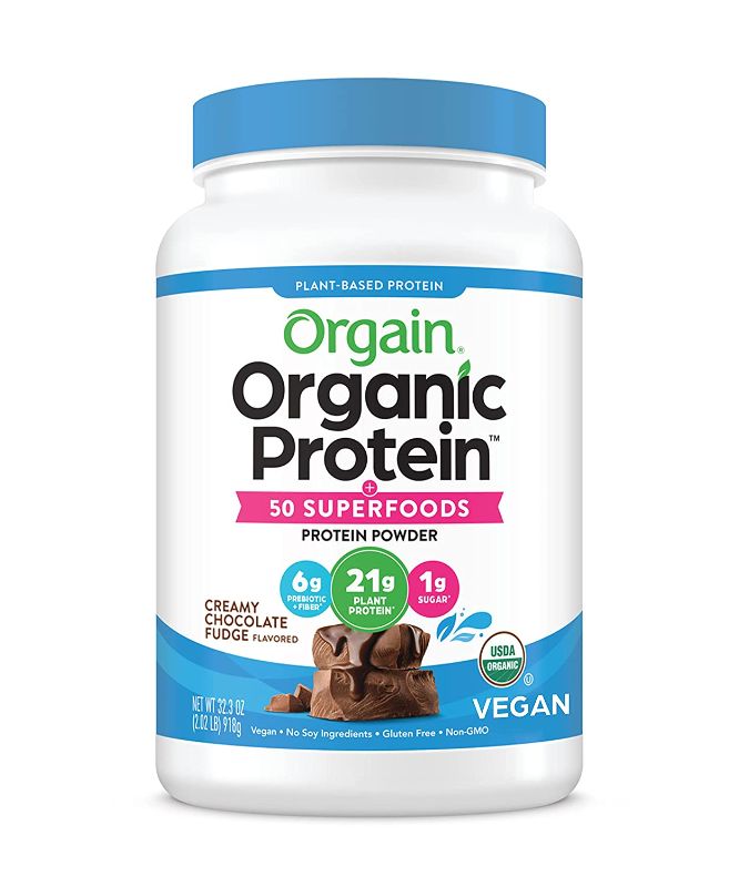 Photo 1 of EXP:07/21/2023 **SOLD AS IS, NON-REFUNDABLE**
Orgain Organic Protein + Superfoods Powder, Creamy Chocolate Fudge - 21g of Protein, Vegan, Plant Based, 6g of Fiber, No Dairy, Gluten, Soy or Added Sugar, Non-GMO, 2.02 Lb