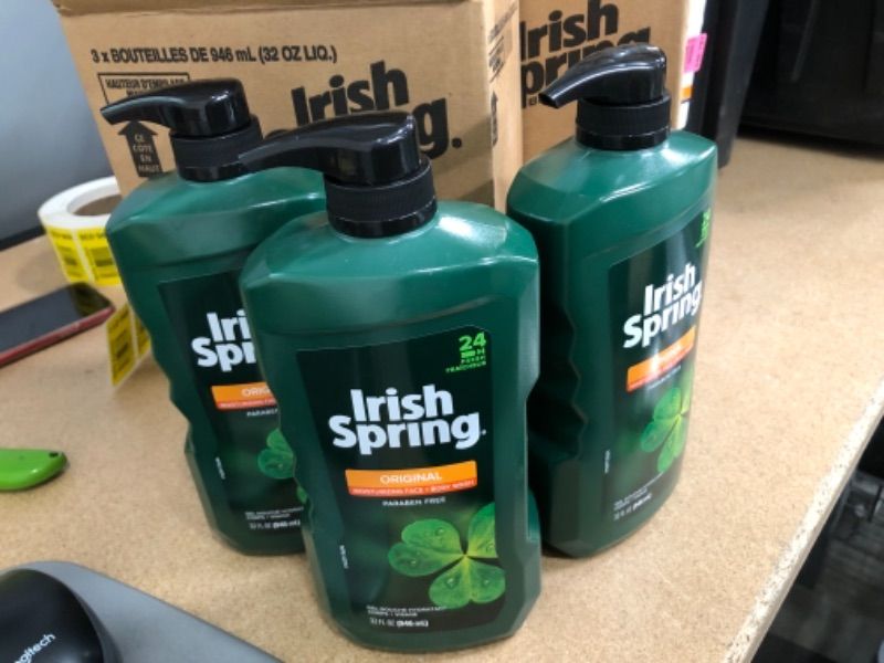Photo 1 of **PACK OF 3**
Irish Spring Body Wash Pump, Original, 32 fluid ounce