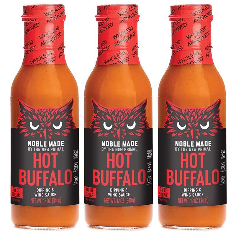 Photo 1 of *** Best By May 10 2022*** *** NO Returns** No Refunds*** Noble Made by The New Primal, Hot Buffalo Dipping & Wing Sauce 3 Count 