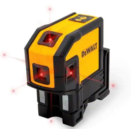 Photo 1 of (NOT FUNCTIONAL) 
DEWALT 165 ft. Red Self-Leveling 5-Spot & Horizontal Line Laser Level