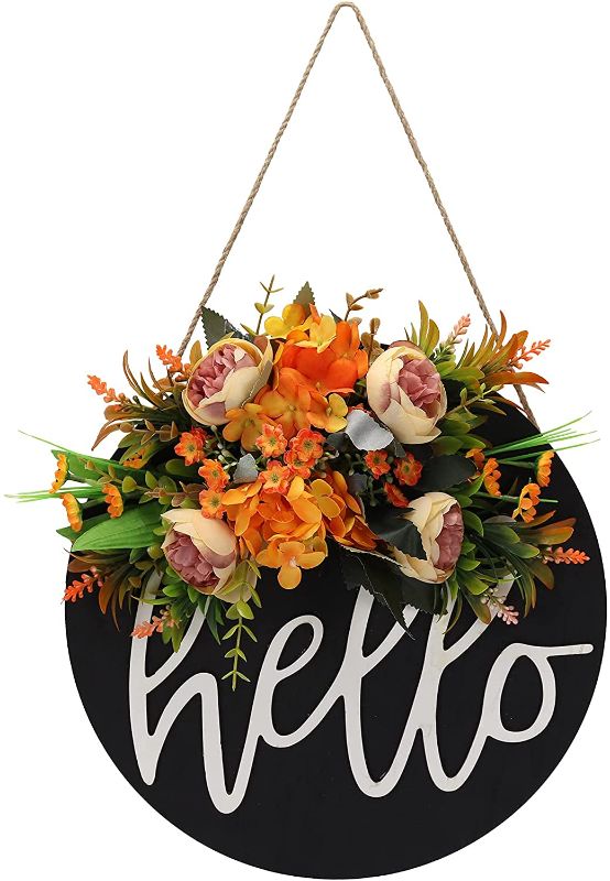 Photo 1 of **SOLD AS SET** PACK OF 2, DIFFERENT FROM STOCK PHOTO
Fall Wreaths for Front Door,Fall Welcome & Hello Sign for Front Door,Fall Door Decor?Nordic Rustic Style Retro Wooden Hanging Welcome Sign,Fall Wreaths for Front Door Used for Home Front Door decoratio