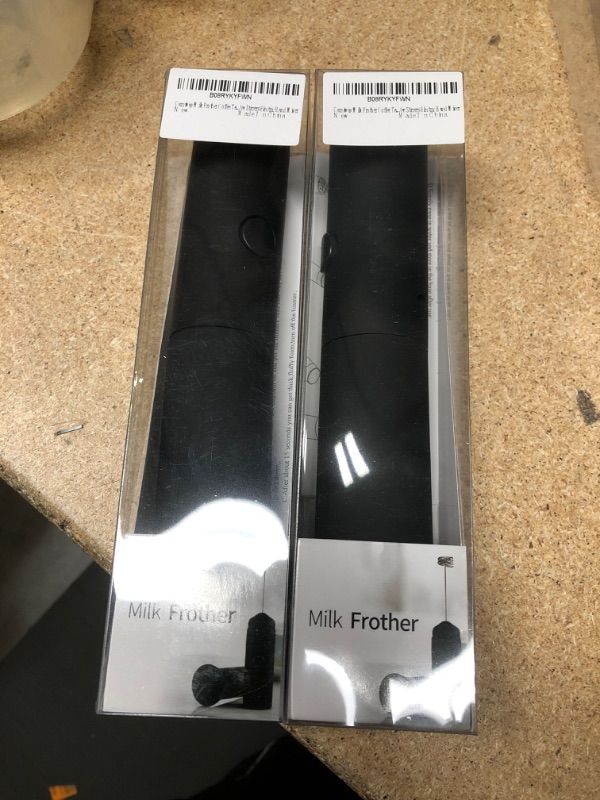 Photo 1 of **PACK OF 2**
Handheld Milk Frother for Coffee, Carniway Electric Frother Wand Mixer for Cappuccino, Black Mini Foam Machine, Red Coffee Whisk Hand Drink Mixer with Cap, Portable Froth Maker Stirrers for Macchiato