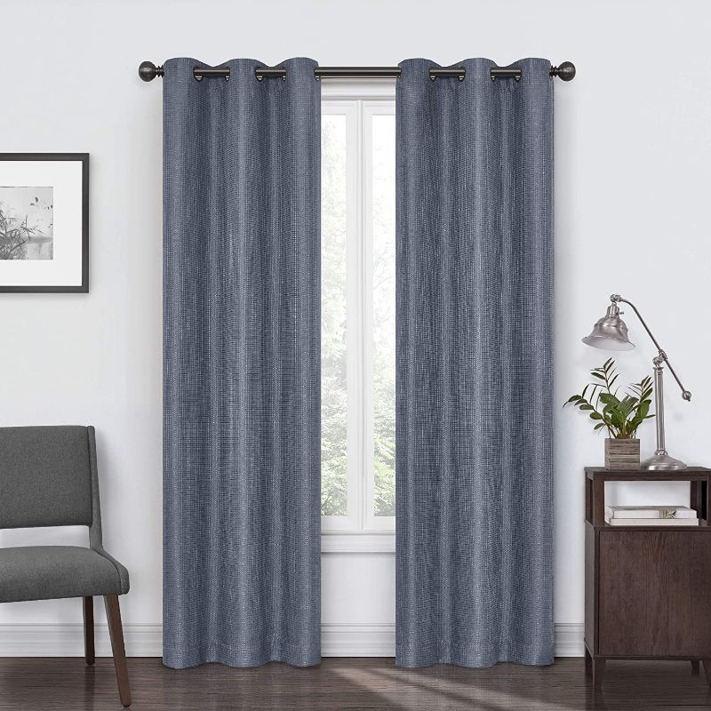 Photo 1 of **SET OF 3**
Eclipse Reagan Grommet Top Curtains for Bedroom, Single Panel, 38 x 63, Indigo

