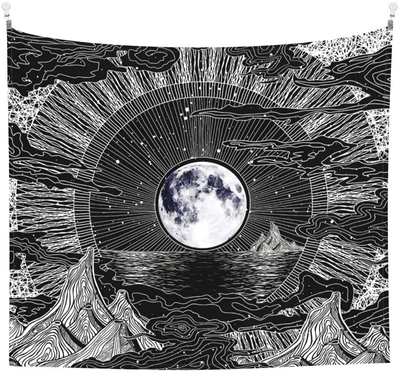 Photo 1 of **SET OF 2**
Moon And Stars Tapestry for Bedroom Aesthetic,Wall Tapestry Black white Large Wall Hanging, Trippy Psychedelic Tapestry for Bedroom Living Room Dorm Decor Home Decoration Art Tapestry
