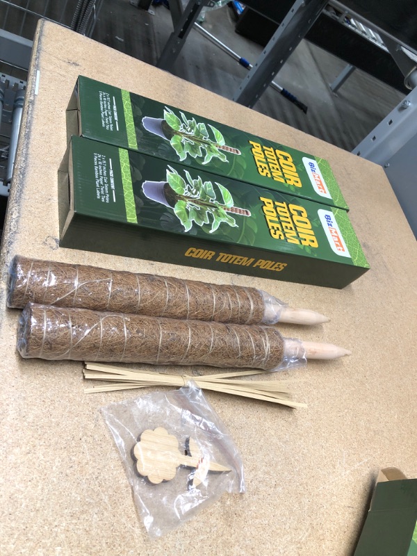 Photo 2 of **SET OF 3**
Biz Mart Presents Set of 2 Moss Poles extendable to 31.4 inch with 24 Paper Twist Ties & 5 Bamboo Plant Labels for Climbing Plants - 31.4 Inch Coir Totem Plant Support Stakes for Indoor Potted Plants
