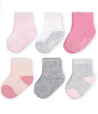 Photo 1 of **PACK OF 2**
Fruit of the Loom Baby 6-Pack All Weather Crew-Length Socks, Mesh & Thermal Stretch - Unisex, Girls, Boys, (0-6 months)
