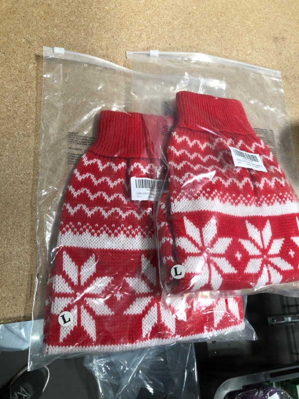 Photo 2 of **SET OF 2**
D KING D KING Turtleneck Dog Holiday Sweater,Christmas Dog Sweaters for Small Medium Dogs and Cats (Red002, Large/40cm)
