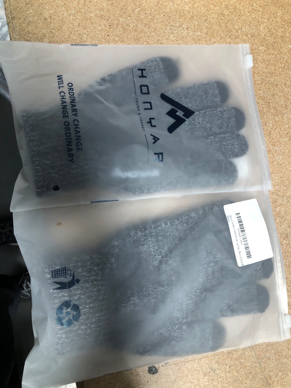 Photo 1 of **SET OF 2**
HONYAR Winter Gloves Men Women - Touch Screen Knitted Anti-Slip Elastic Cuff Warm Thermal Soft Lining for Driving Running


