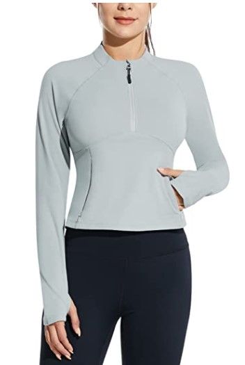 Photo 1 of BALEAF Women's half-zip running top with thumb holes, XXXL
