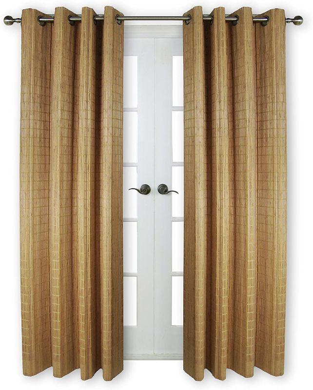 Photo 1 of Versailles Home Fashions BPU144884-9 Bamboo Wood Curtain Panel with Grommets, 48" x 84", 09 Teak
