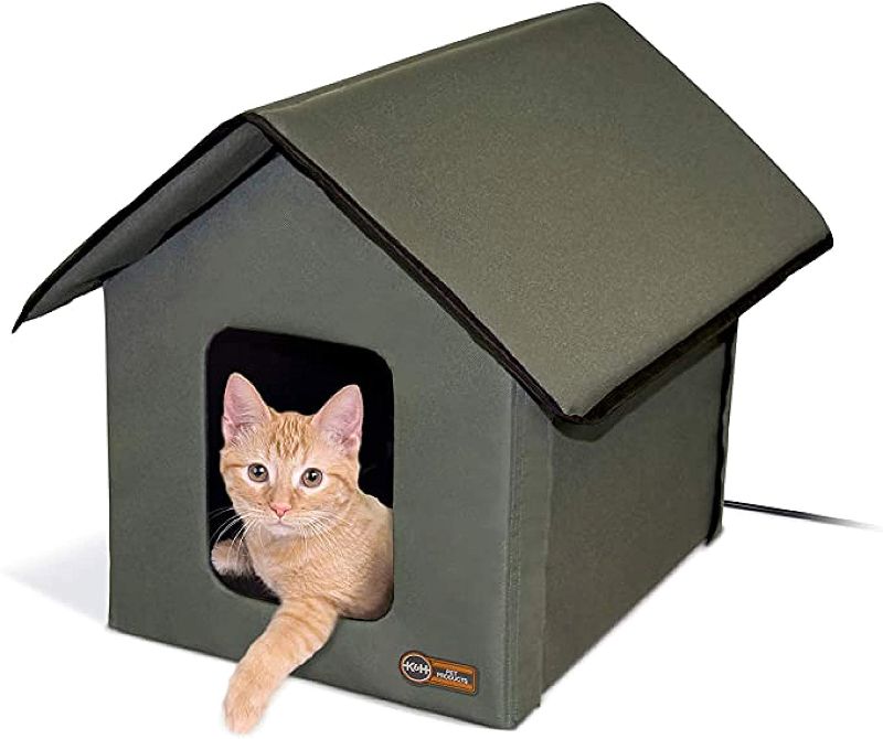 Photo 1 of K&H Pet Products Original Outdoor Heated Kitty House Cat Shelter 19 X 22 X 17 Inches - Heated or Unheated
