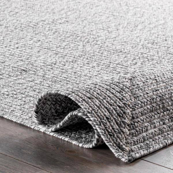 Photo 1 of Lefebvre Casual Braided Salt & Pepper 6 ft. x 9 ft. Indoor/Outdoor Area Rug
