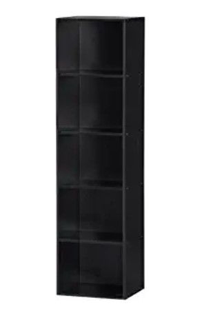 Photo 1 of Hodedah Import 5 Shelf Bookcase, Black
