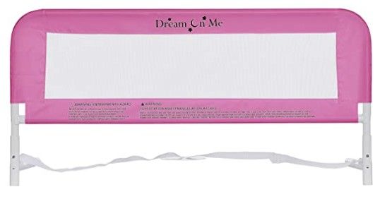 Photo 1 of Dream On Me Mesh Security Rail / Twin Size Bed Security Rail / Safe Security Rail, Blush Pink
