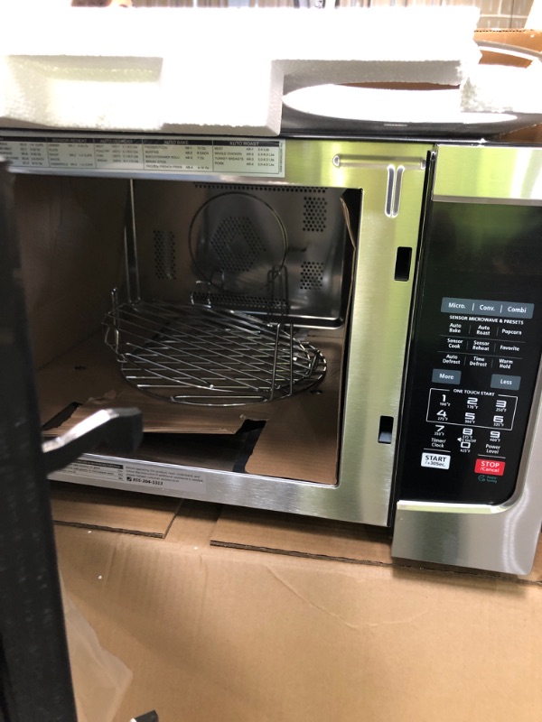 Photo 1 of Toshiba EC042A5C-SS Countertop Microwave Oven with Convection, Smart Sensor, Sound On/Off Function and LCD Display, 1.5 Cu.ft, Stainless Steel
