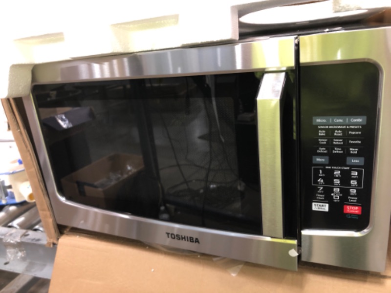 Photo 2 of Toshiba EC042A5C-SS Countertop Microwave Oven with Convection, Smart Sensor, Sound On/Off Function and LCD Display, 1.5 Cu.ft, Stainless Steel
