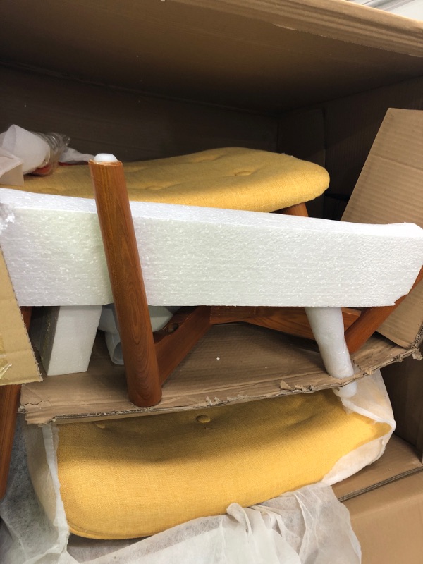 Photo 1 of Christopher Knight Home Hariata Fabric Contour Chair Set, Muted Yellow
