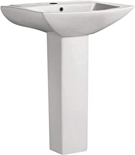 Photo 1 of SINK BOWL NOT INCLUDED-Swiss Madison Well Made Forever SM-PS306 Pedestal Bathroom Sink Single Faucet Hole, 24" W, White