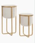 Photo 1 of WHITE/GOLD PLANTER 2PCS SET