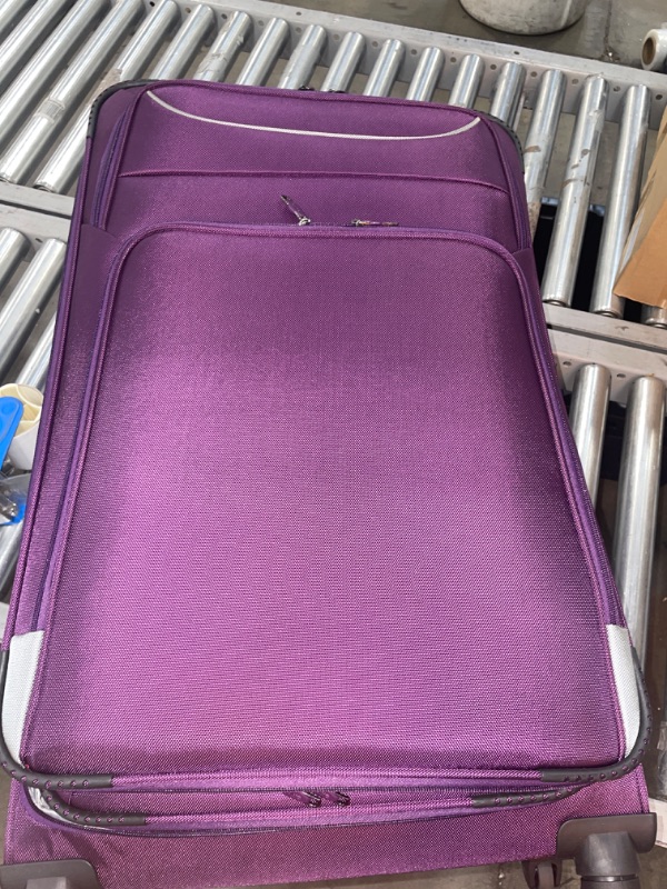 Photo 2 of Coolife Luggage 3 Piece Set Suitcase Spinner Softshell lightweight (purple+sliver)
