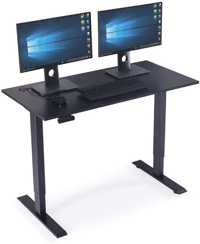 Photo 1 of Sunon Height Adjustable 48 x 24 Inches Electric Lift Standing Desk Computer Table with Dual Motors and Memory Preset Controller, Black/Black Frame