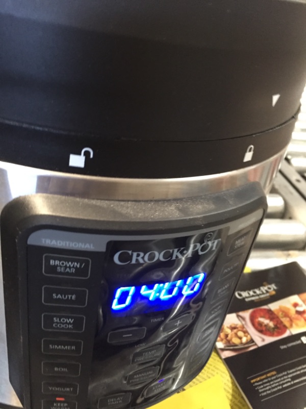 Photo 4 of Crock-Pot 8-Quart Multi-Use XL Express Crock Programmable Slow Cooker and Pressure Cooker with Manual Pressure, Boil & Simmer, Black Stainless