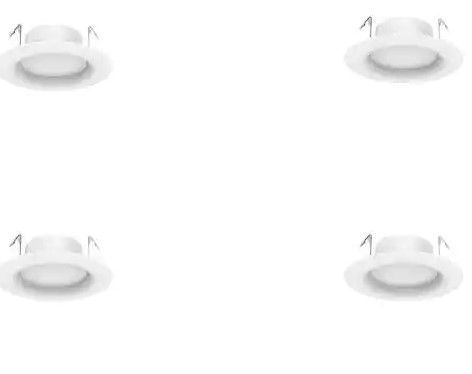 Photo 1 of EcoSmart 4 in. White integrated LED Recessed Trim DL (4-Pack) --3 PACK 