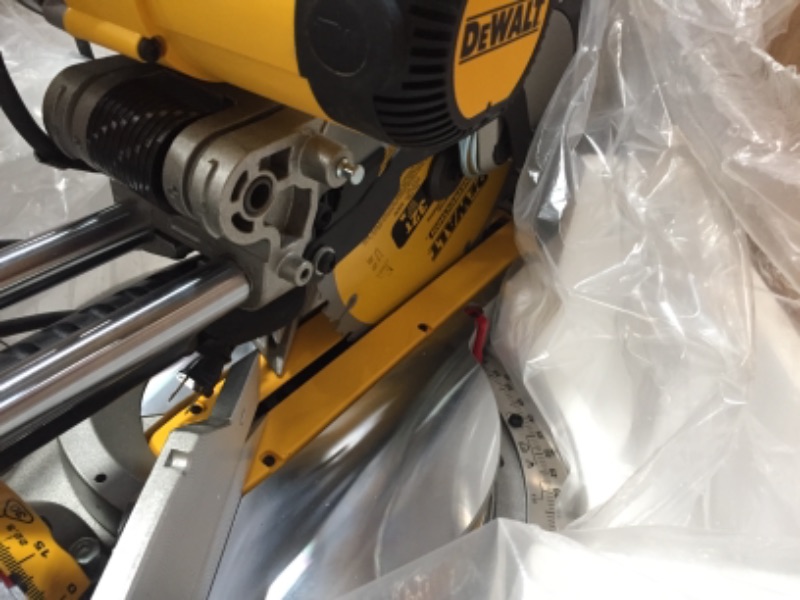 Photo 9 of 15 Amp Corded 12 in. Double Bevel Sliding Compound Miter Saw, Blade Wrench & Material Clamp