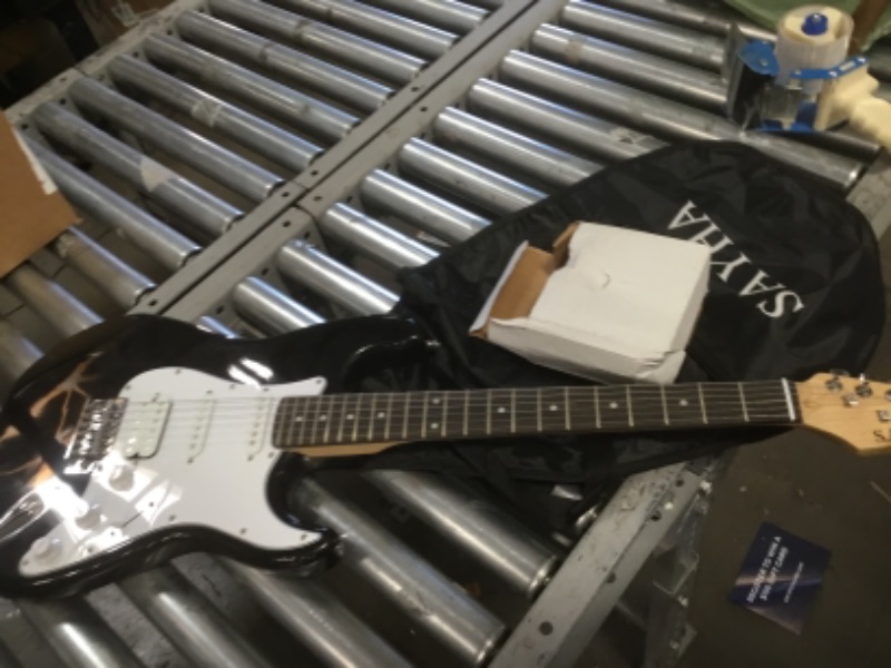 Photo 5 of INCOMPLETE (AMP DOES NOT FUNCTION) SAYHA Electric Guitar, 39 Inch Solid Full-size Electric Guitar HSS Pickups Starter Kit Includes Amplifier, Bag, Digital Tuner, Strap, String, Cable, Picks (Black)
**MISSING EXTRA STRINGS, MISSING PICKS, MISSING 2 WHAMMY 