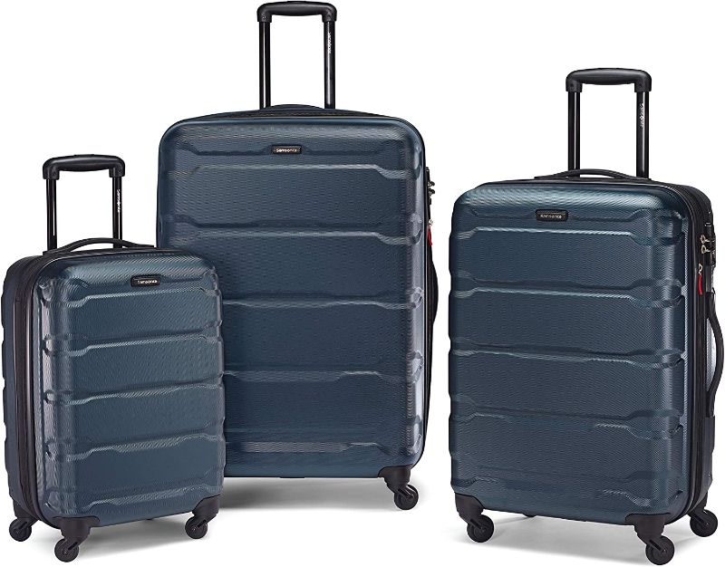 Photo 1 of Samsonite Omni PC Hardside Expandable Luggage with Spinner Wheels, Teal, 3-Piece Set (20/24/28)
