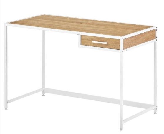 Photo 1 of (MINOR DAMAGED)mDesign Metal & Wood Home Office Desk with Right Drawer 23.62" x 47.24"



