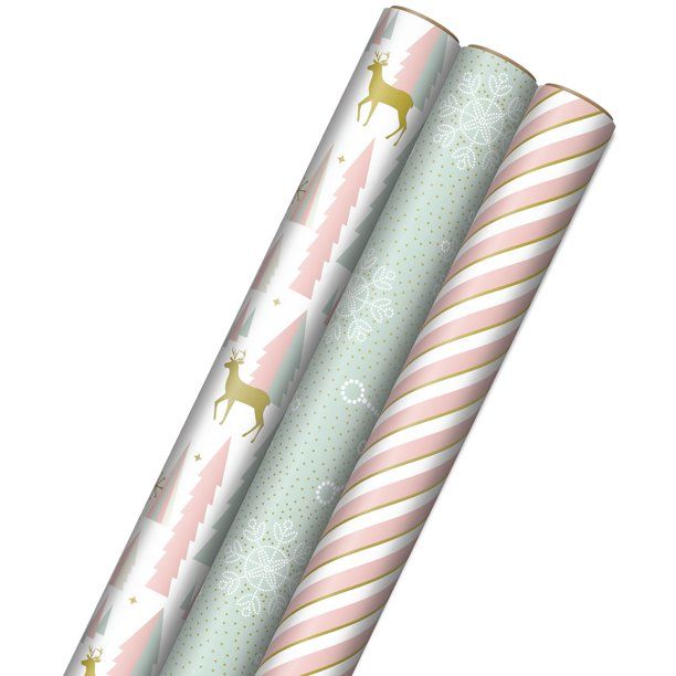 Photo 1 of *2 of the rolls were USED*
Hallmark Assorted Colors Christmas Gift Wrap Paper, (3 Rolls) 120 sq ft.
