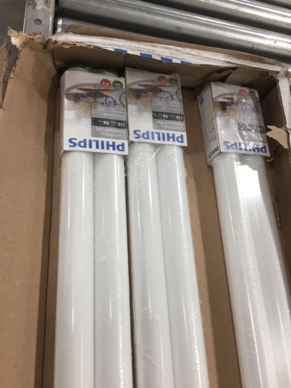 Photo 2 of set of 3 Philips 8 Ft. 110-Watt T12 Cool White 4100K High Output Linear Fluorescent Tube Light Bulb (2-Pack)
