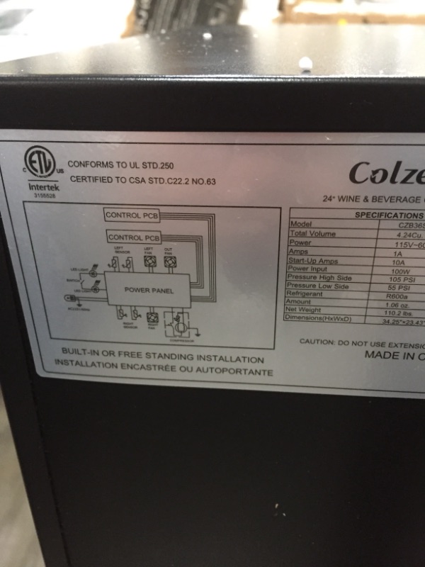 Photo 5 of Colzer 24 inch Wine and Beverage Refrigerator Dual Zone Wine Cooler Under Counter Lockable 18 Bottles and 57 Cans Beverage Fridge Center Built in Freestanding with Glass Door for Beer Soda Drink Bar Kitchen Cabinet Commercial
