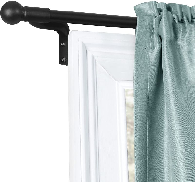 Photo 1 of MAYTEX Twist and Shout Smart Rods No Drill Tension Window Curtain Drapery Rod, Oil Rubbed Bronze, 48-84 Inch