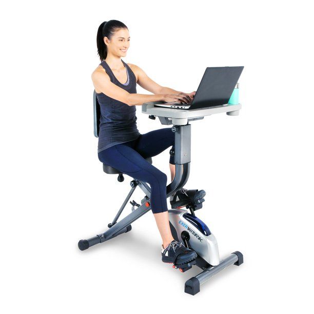 Photo 1 of (DAMAGE)EXERPEUTIC EXERWORK 2000i Bluetooth Folding Exercise Desk Bike with 24 Workout Programs and Free App
