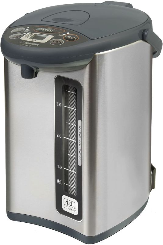 Photo 1 of Zojirushi CD-WHC40XH Micom Water Boiler & Warmer, 135 oz, Stainless Gray
