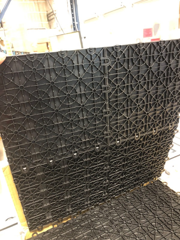Photo 2 of  TILE CHROME BLACK 28 PCK tiles 12"x12" black flooring