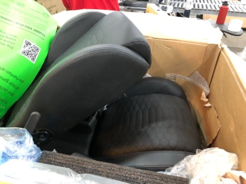 Photo 3 of USED//MISSING: Razer Iskur Gaming Chair: Ergonomic Lumbar Support System - Multi-Layered Synthetic Leather Foam Cushions - Engineered to Carry - Memory Foam Head Cushion - Black
26.2"D x 29.35"W x 53.98"H
