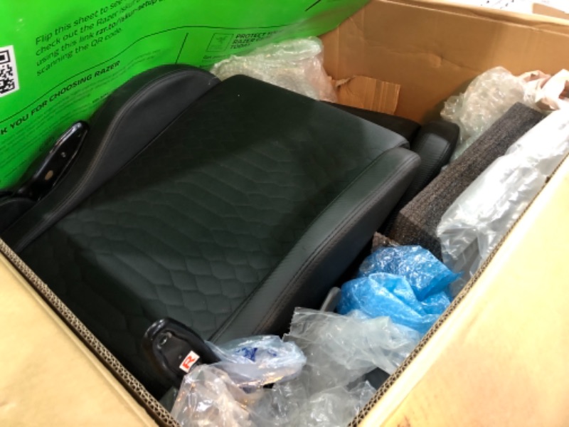 Photo 2 of USED//MISSING: Razer Iskur Gaming Chair: Ergonomic Lumbar Support System - Multi-Layered Synthetic Leather Foam Cushions - Engineered to Carry - Memory Foam Head Cushion - Black
26.2"D x 29.35"W x 53.98"H
