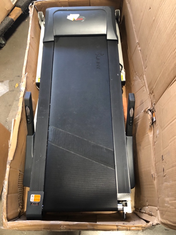 Photo 3 of *PARTS ONLY*DOES NOT WORK*
Sunny Health & Fitness SF-T7515 Smart Treadmill with Auto Incline, Speakers, Bluetooth, LCD and Pulse Monitor, Phone Function, 240 LB Max Weight , grey 64.5 x 28 x 50.5 inches

