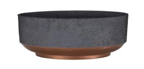 Photo 1 of 4pkc-8 in. Faux Concrete Plastic Capri Succulent Bowl