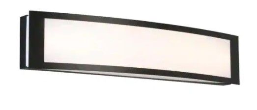 Photo 1 of Hampton Bay Woodbury 24.5 in. Matte Black LED Vanity Light Bar