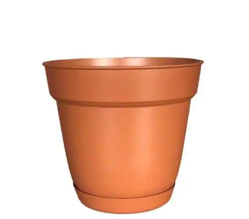 Photo 1 of 6pck-Southern Patio Graff 7.95 in. x 7.08 in. Light Terracotta Resin Planter with Sauce