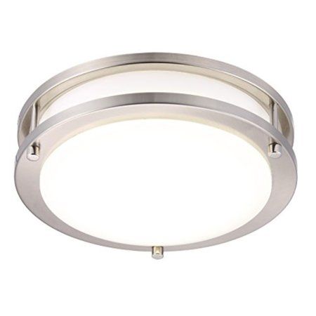 Photo 1 of Cloudy Bay LED Flush Mount Ceiling Light10 Inch17W(120W Equivalent) Dimmable 1050lm4000K Cool WhiteBrushed Nickel Round Lighting Fixture for KitchenHa

