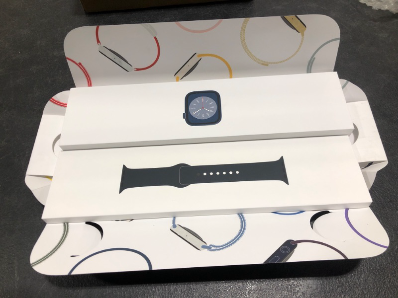 Photo 2 of ACTUAL WATCH NOT INCLUDED Apple Watch Series 8 [GPS 45mm] Smart Watch w/ (Product)  Aluminum Case with (Product) Sport Band - M/L. Fitness Tracker, Blood Oxygen & ECG Apps, Always-On Retina Display, Water Resistant 45mm M/L - fits 160–210mm wrists 45mm WR