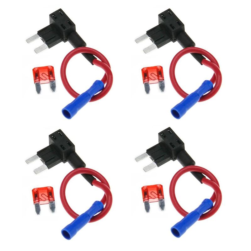 Photo 1 of 4pcs Circuit Fuse Tap Piggy Back Mini Blade ATO ATC Fuse Holder Box 12V 24V with A 10A Circuit Mini Blade
