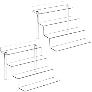 Photo 1 of 2 Pack Clear Acrylic Risers Display Stand for Pop Figure, 4 Tier Cupcake Stand, Dessert Display Stand for Display Or Collections (6.8 x 9) (B09BQ7GMVW)
