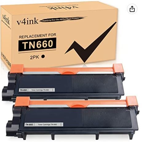 Photo 1 of V4INK 2PK Compatible TN-660 Toner Cartridge Replacement for Brother TN660 TN630 Toner for Brother 